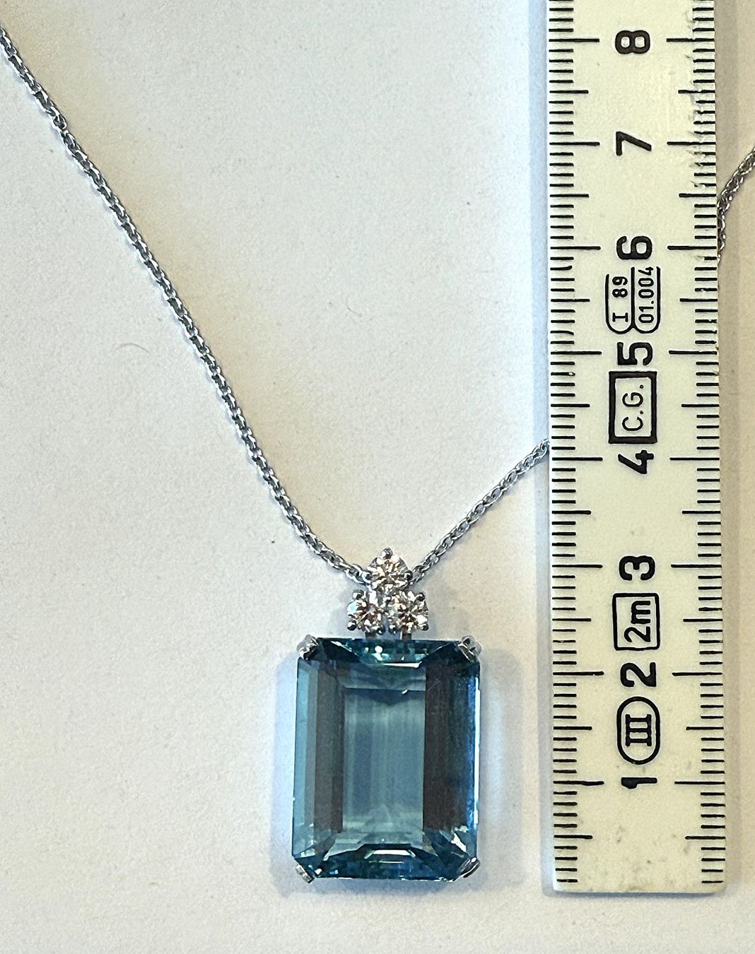 Catenine: Halskette mit Aquamarin und Diamanten – Usato da Affoltern am Albis venduto da nce_vx5f 3