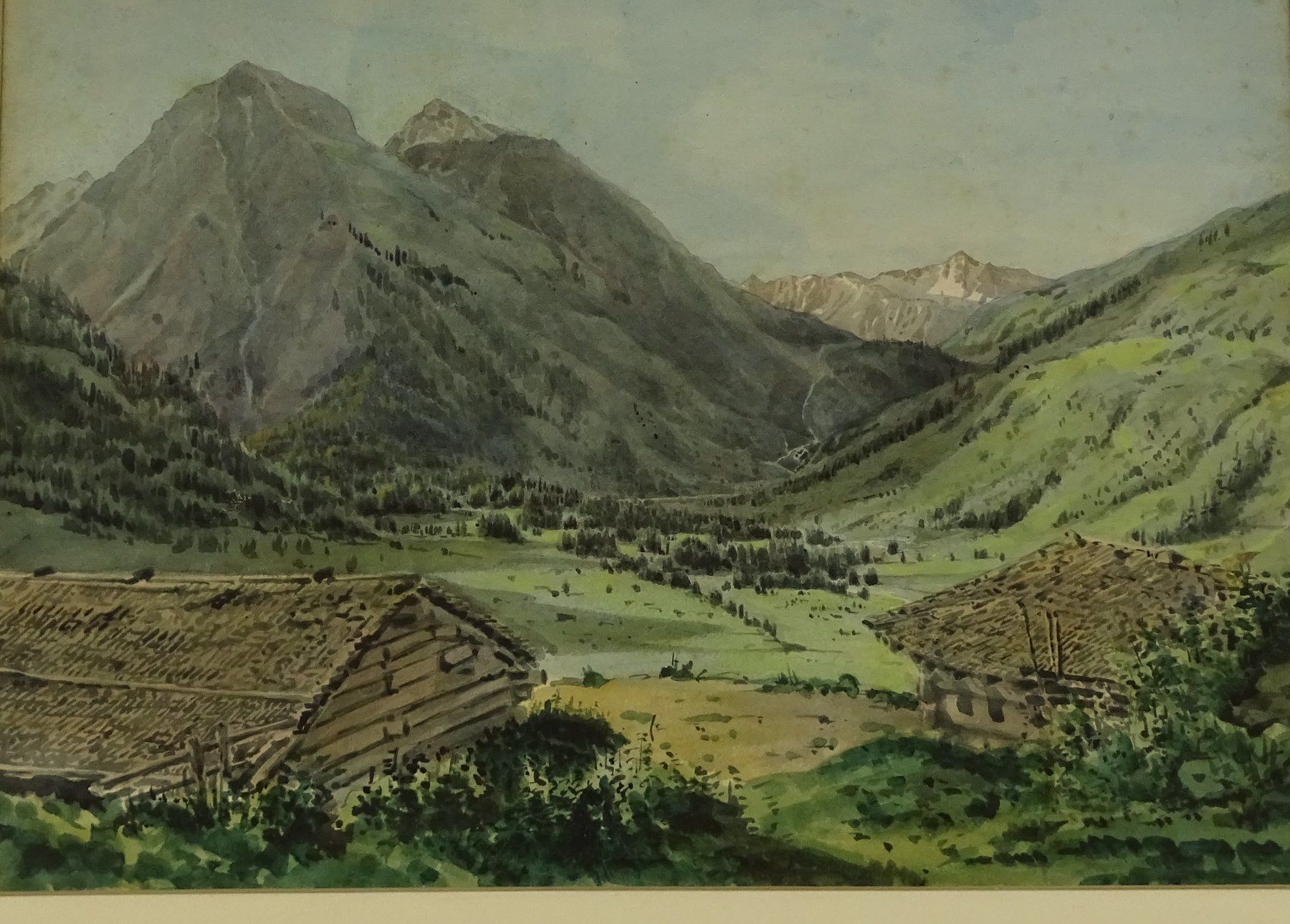 Dipinti: HINTER KLOSTERS-MONBIEL, AQUARELL – Usato da Grüningen venduto da Kartensammler 1