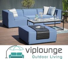 MEGA DEAL –40 % Gartenlounge 3-Sitzer Sunbrella Blau