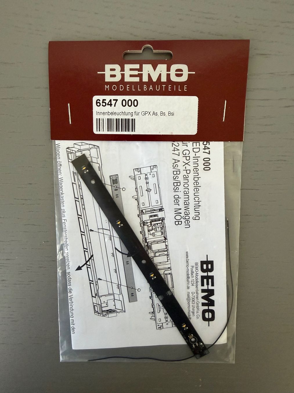 Bemo Modellini di ferrovie: Bemo 6547 000 Innenbeleuchtung GPX – Nuovo e nell'imballaggio originale da Prilly venduto da re460vaud
