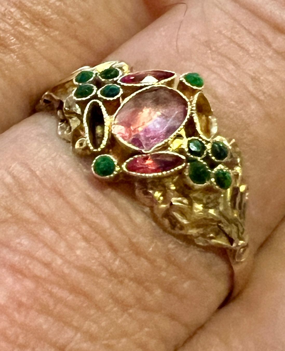 Bagues: Antiker Gold-Ring 18K mit Farbsteinen – D'occasion à Chur par Penting1935 7