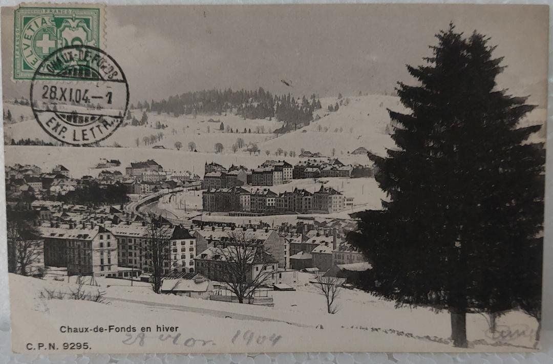 Cartoline postali: LA CHAUX-DE-FONDS  -  hiver - 1904 – Usato da Delémont venduto da Domdom1