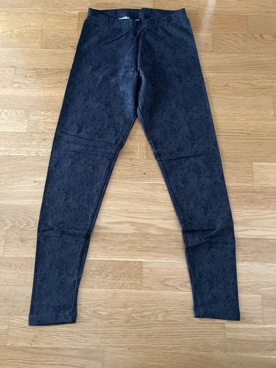 Mädchen Leggings In Schwarz-Metallic Red – Größe 5-6 Jahre, Aus Nylon, Mit Normalem Bund, Pull-On-Verschluss