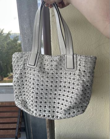Tasche Pasito Leder geflochten weiss guter Zustand