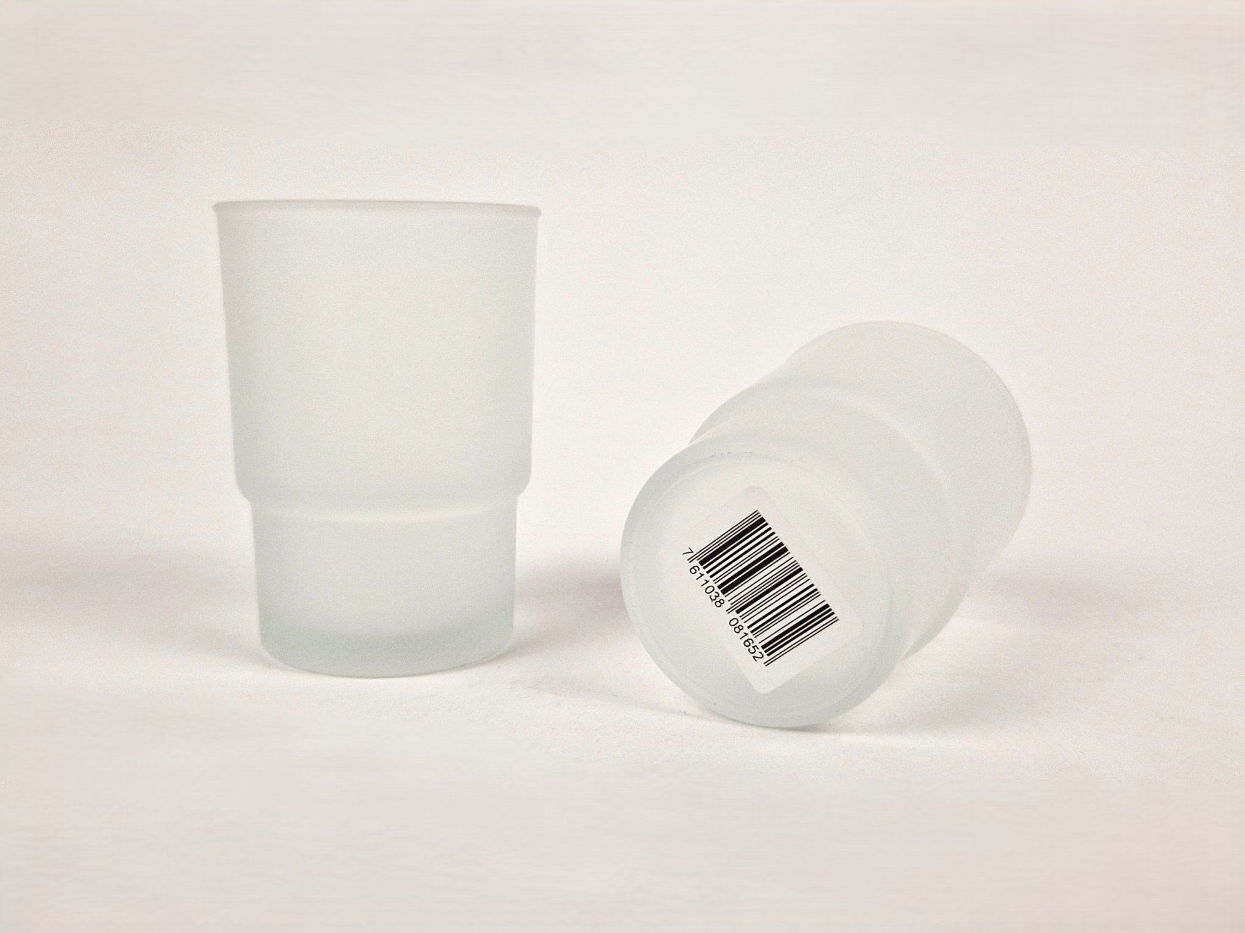 Verres: Zwei Zahnputzgläser aus mattem Glas – Neuf (Voir description) à Basel par Restwert_Basel 1