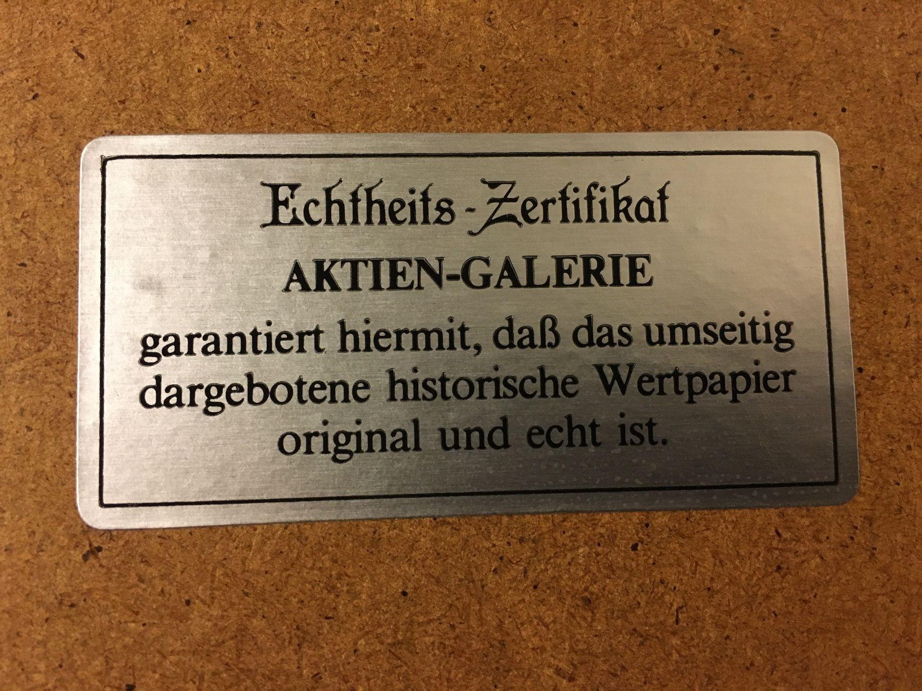 Documenti: Aktie Historische Wertpapier, Eingerahmt, Hinter Glas. – Usato da Lanzenhäusern venduto da vic63 7