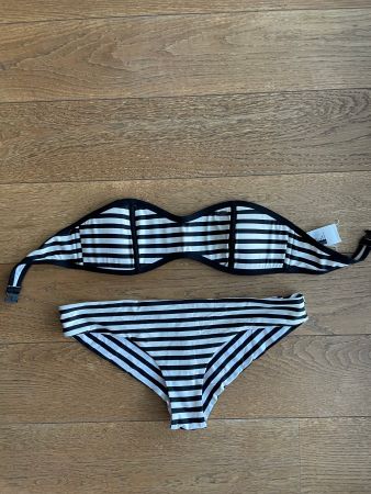 O'Neill striped bikini, black & white, size S