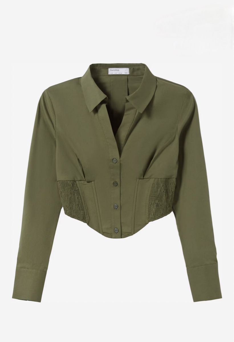 Bershka Camicette: Bershka - Bluse in Oliv – Nuovo (secondo la descrizione) da Zürich venduto da CBN_Fashion