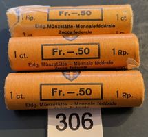 (Nr. 306) 3 Rollen 1 Räppler (3x Originalrollen à 50 Münzen)