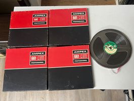 Tonbandspulen Ampex 641 und 661 Set 4 Boxen 1 Spule