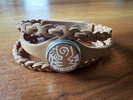 Lederarmband Noosa Amsterdam braun geflochten guter Zustand