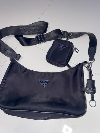 PRADA NYLON SCHULTERTASCHE MIT MINI-POUCH