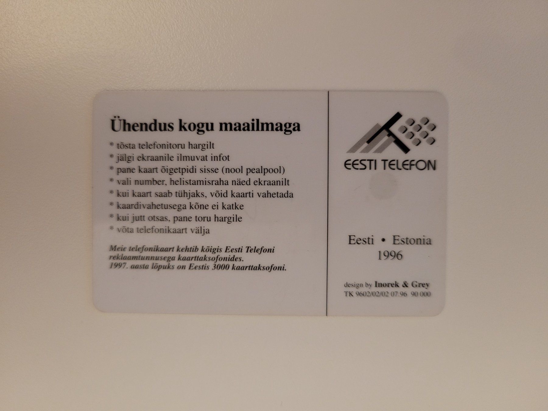 Schede telefoniche: Telefonkarte Estland – Usato da Inwil venduto da Flower2325 1
