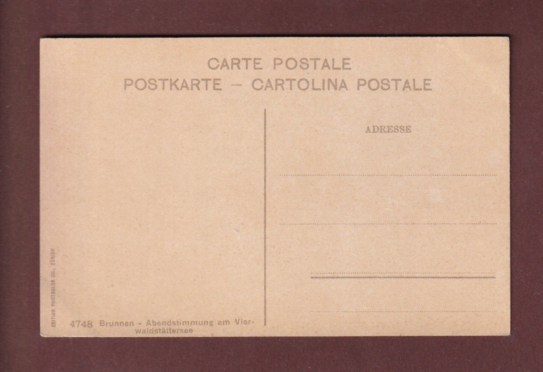 Cartoline postali: BRUNNEN - Abendstimmung – Usato da Pully venduto da nicecards-shop 1