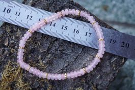 Rosenquarz     Armband  4mmx2mm  18,5cm   TOPSTONE