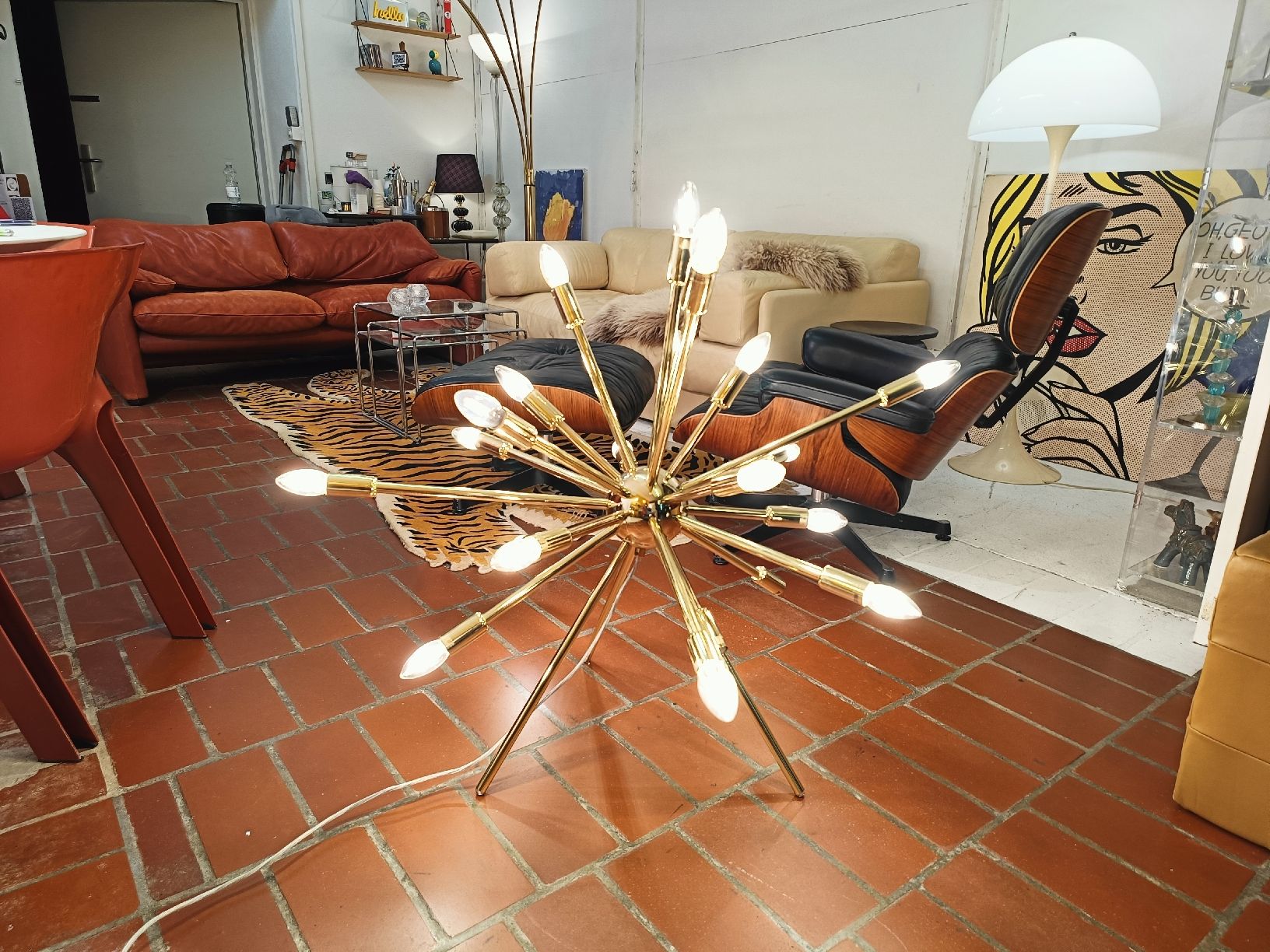 Lampade: golden Sputnik Lampe Vintage Style   – Usato da Winterthur venduto da style-and-design.zrh