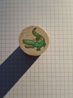 Stempel aus Holz mit Krokodil Motiv gebrauchter Zustand