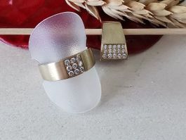 elegantes 2-teiliges Set - 18Kt. GG natürliche Brillanten