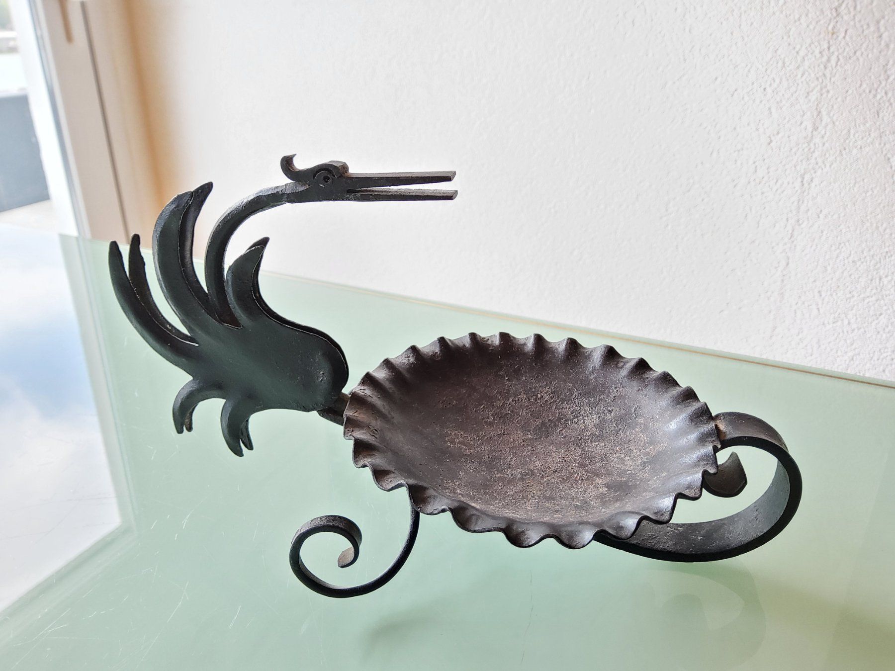 Portacenere: Cendrier en fer forgé Willy Brandt Bulle  – Usato da Malleray venduto da Broc-Mo 3