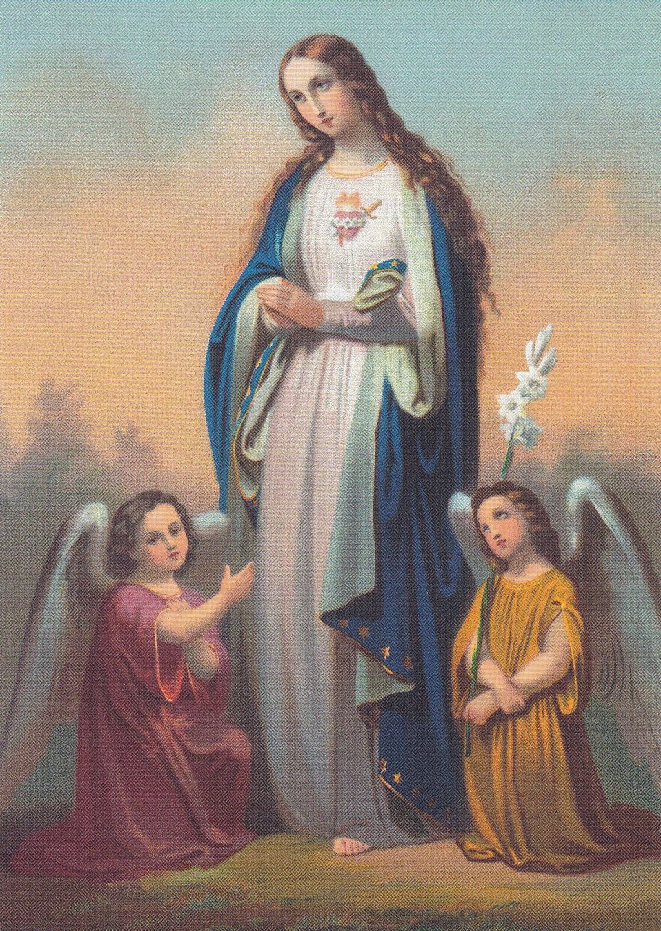 Cartoline postali: Maria mit zwei Engeln – Usato da Hombrechtikon venduto da Rudolf07