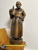 🔥 Der Trinkende Mönch – Kellermeister Holzfigur ca. 78 cm