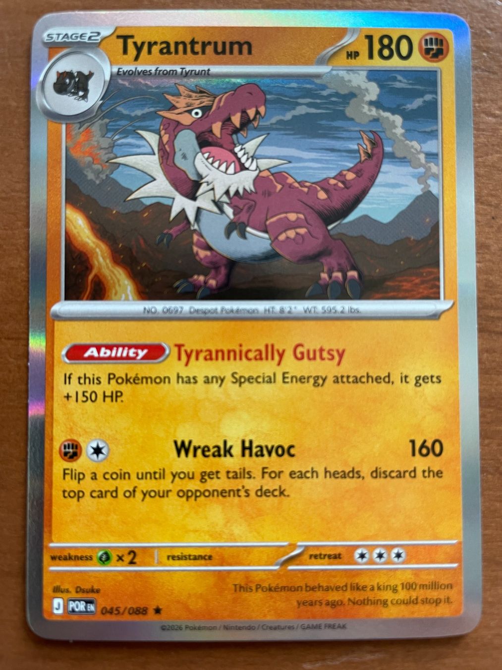 Pokémon Carte collezionabili: Pokemon Tyrantrum Holo (Versand gratis) – Nuovo (secondo la descrizione) da Chur venduto da Angerson