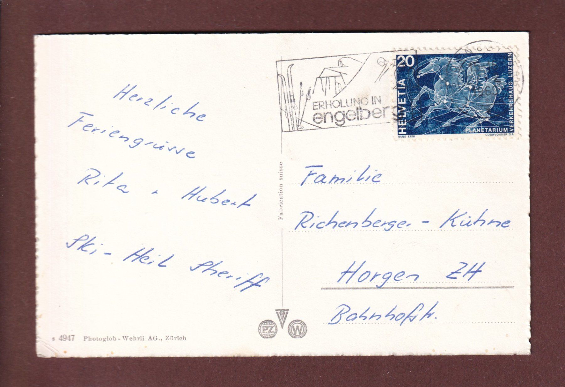 Cartoline postali: ENGELBERG - 6 Bilder - 1969 // Eckbug // – Usato da Pully venduto da nicecards 1