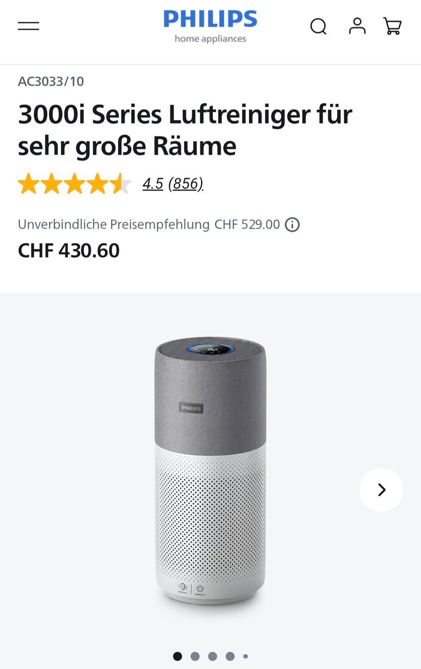 Philips Purificatori d'aria: Philips 3000i Series Luftreiniger – Usato da Zufikon venduto da hexli48 3