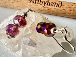925 Silber Ohrhänger Swarovski Kristalle & Silberstern NEU