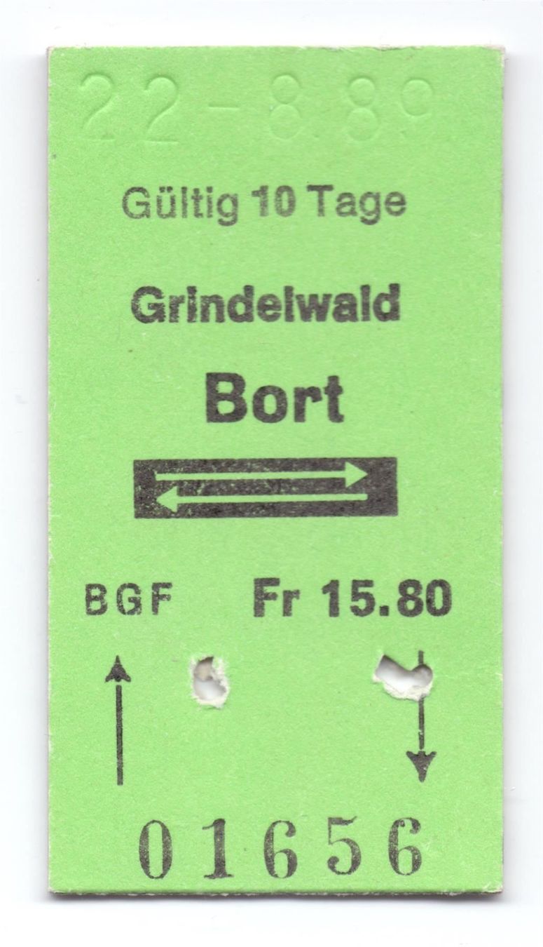 Biglietti: Billette Grindelwald - Bort BGF – Usato da Langenthal venduto da Sammlungs_aus