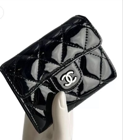 Chanel Kartenetui Lackleder schwarz neuwertig