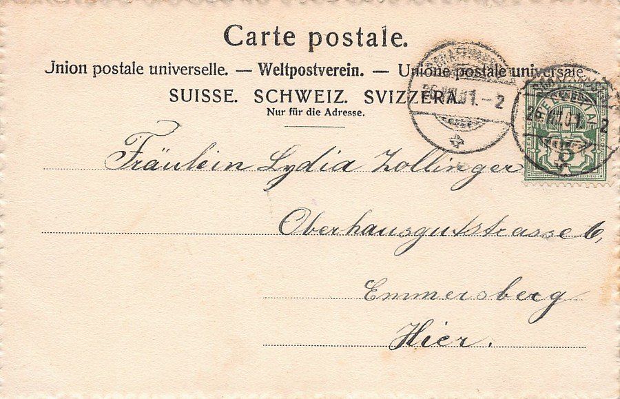 Ansichtskarten: Schaffhausen, Munoth, gelaufen 1901 – Gebraucht aus Frauenfeld von POML 1