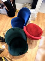 Velvet Accent Chairs - Set of 3 - Modern Design