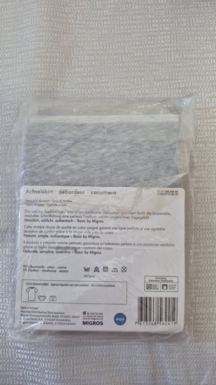John Adams Unterwäsche: *** NEU Achselshirt  Grau in S *** Briefpost – Neu und originalverpackt aus Villars-sur-Glâne von snacks01 1