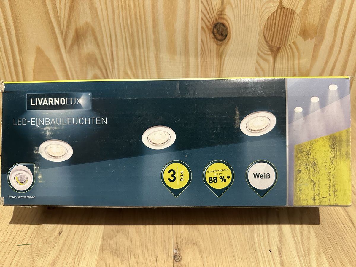 Lampade: LivarnoLux Einbauleuchten 3er Set – Nuovo e nell'imballaggio originale da Basel venduto da Piepsli