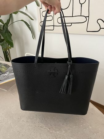 Tote Bag Tory Burch Black, leather, perfect condition