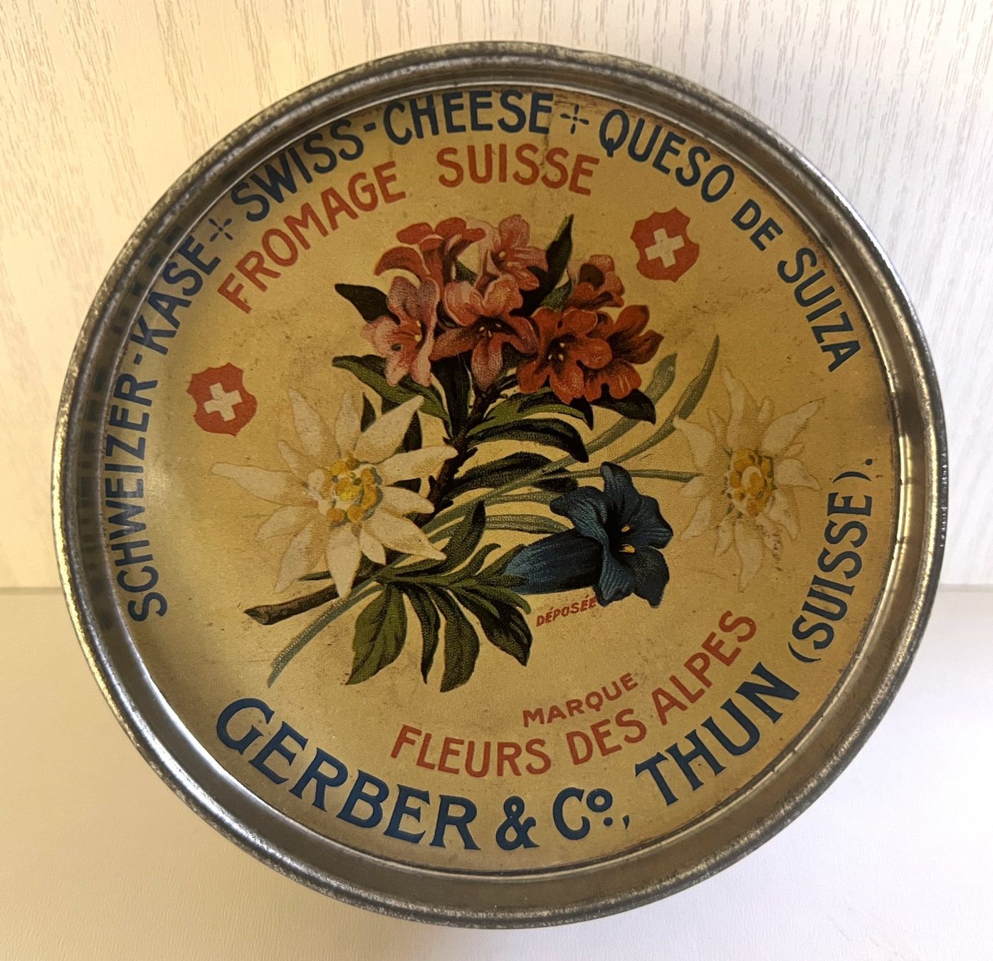 Barattoli: Schaufenster-Dummy Export-  Blechdose Gerber Käse, Thun, rar – Usato da Rothrist venduto da Brandystar