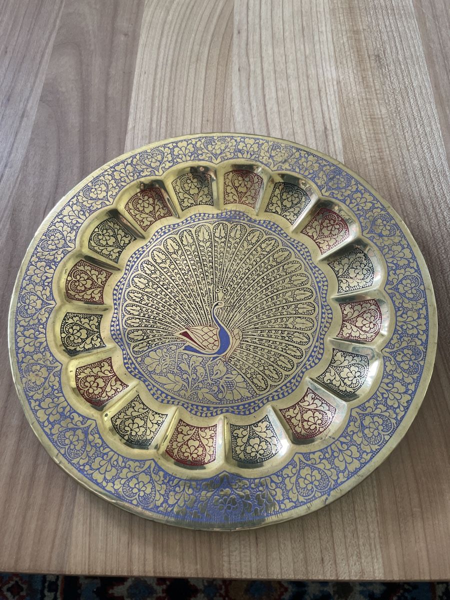 Tutte le decorazioni: Vergoldeter Teller mit Pfau-Motiv – Usato da Domat-Ems venduto da Amanda78