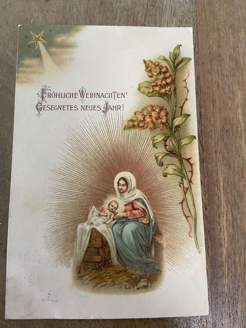 Cartoline postali: Antike Weihnachtskarte Maria mit Kind – Usato da Luzern venduto da waterfront1