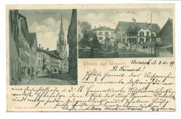 Gruss aus Uznach (SG) Hôtel Ochsen - Kirche - 1899