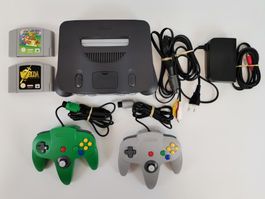Nintendo 64 Konsole – Grau/Anthrazit – Original mit Zubehör