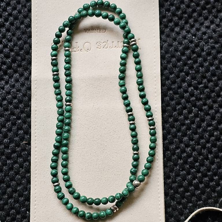 Catenine: Collier en véritable Malachite 4 mm, envoi compris  – Usato da Orbe venduto da Adaline.64