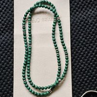 Collier en véritable Malachite 4 mm, envoi compris 
