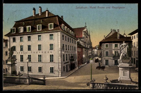 Ansichtskarten: Solothurn, Hotel Krone in der Hauptgasse – Gebraucht aus Berlin von bartko-reher