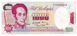 Banknote Venezuela 1000 bolivares 1995