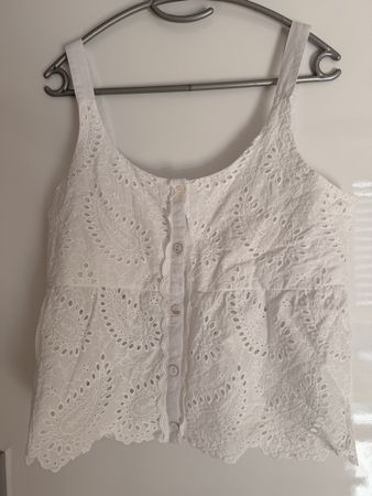 Top weiss Broderie Anglaise Grösse M