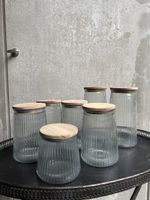 Vorratsgläser Glas Holzdach 7er Set guter Zustand