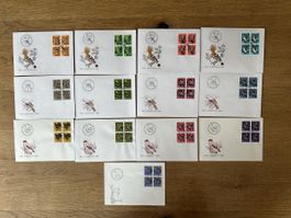Schweiz - 13x Pro Juventute FDC 4er Blocks