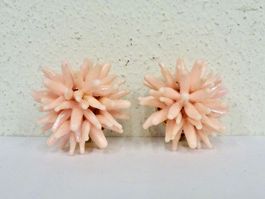 Vintage Ohrclips Clips Ohrschmuck Rosa 60er 70er 80er Jahre