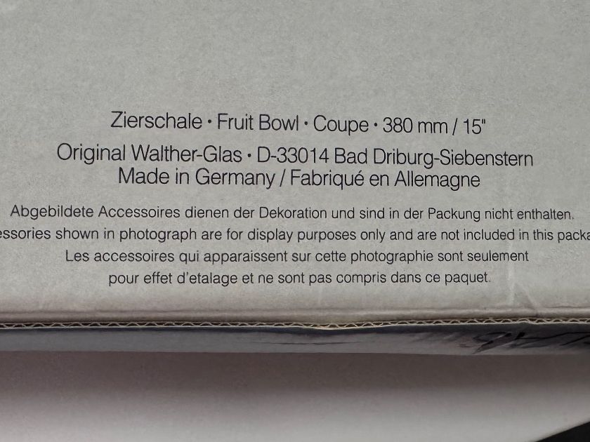 Bicchieri: Vintage original Waltherglas Blattschale – Nuovo e nell'imballaggio originale da Zürich venduto da Soleneve 3